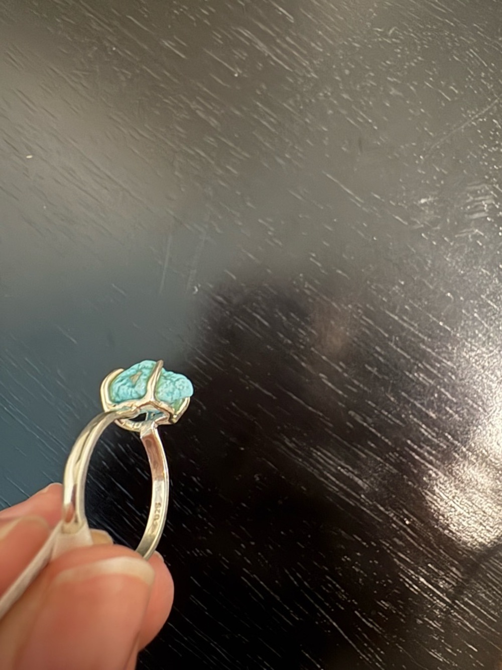 Sterling Silver Rough Turquoise Ring - Picture 3 of 3